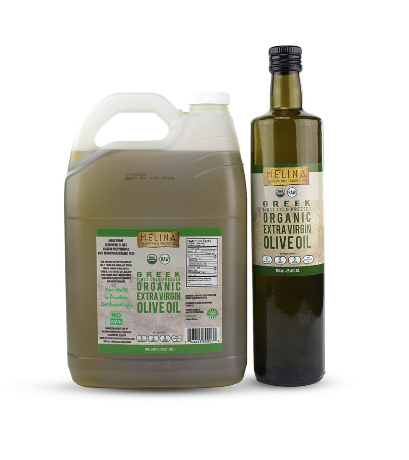 Melina Organic Extra Virgin Olive Oil sizes