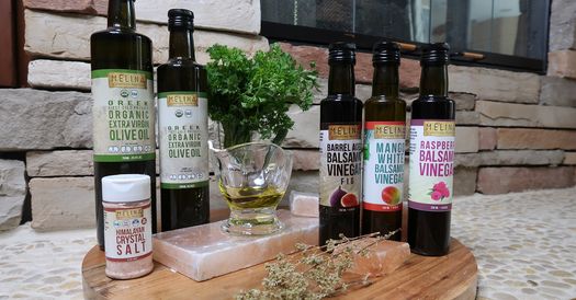 Assortment of Melina International Trading Olive Oils and Balsamic Vinegars